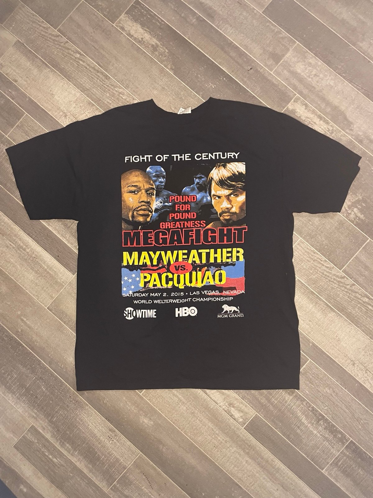 MAYWEATHER VS. PACQUIAO MGM GRAND 2015 T SHIRT BLACK