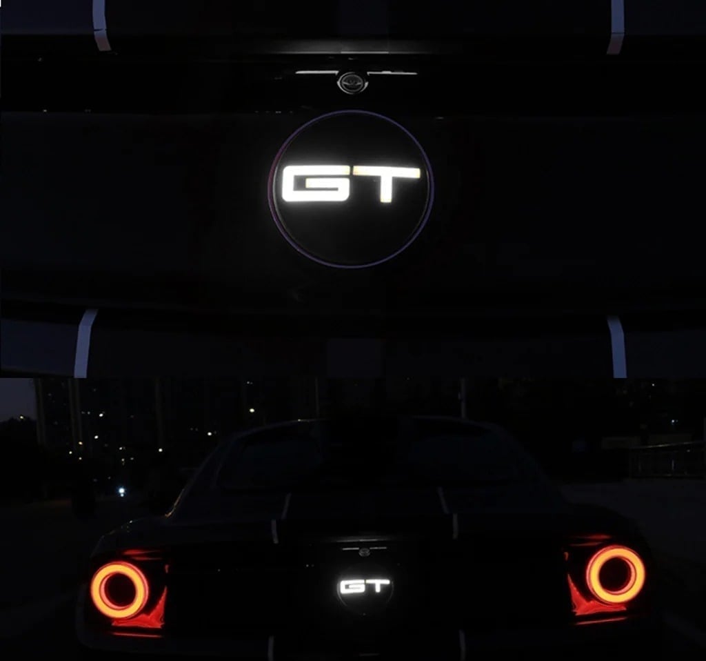 NEW 2015-20 Ford Mustang GT LED Rear Emblem Nameplate Badge, White- JR3Z6342528A