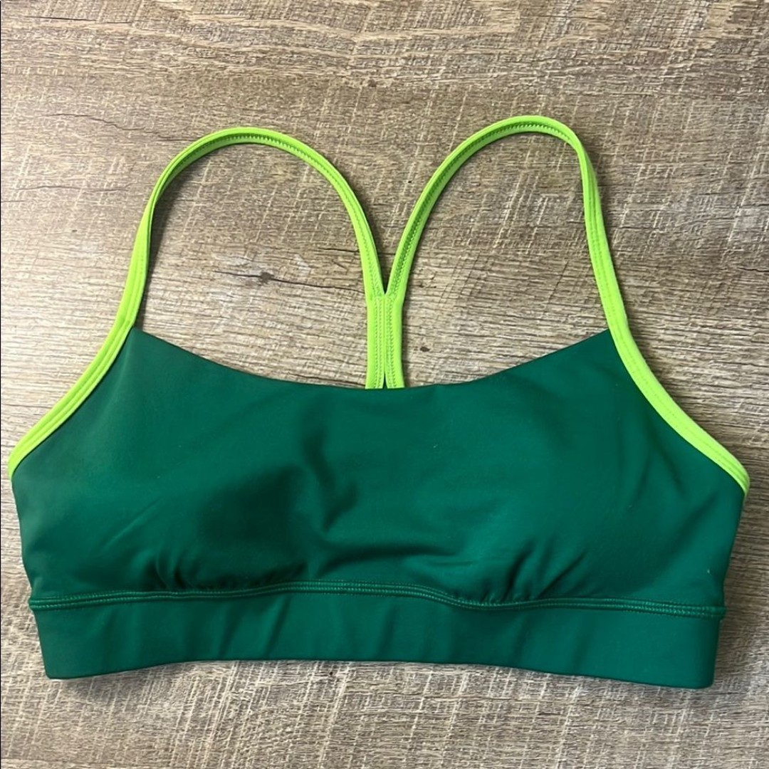 OUTDOOR VOICES FreeForm Sports Bra in Green Pond/Grasshopper Size Medium