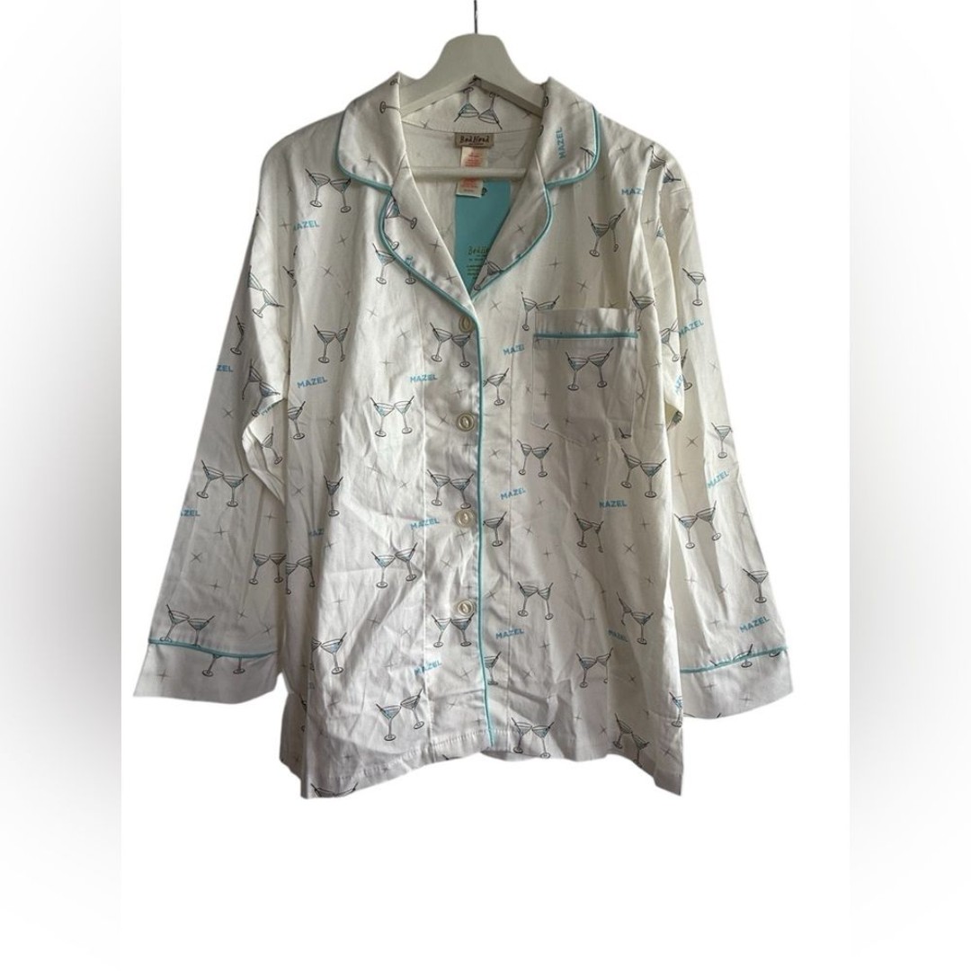Bed head Espresso Martini Long Sleeve Classic Long Pajama Top Size Medium NEW