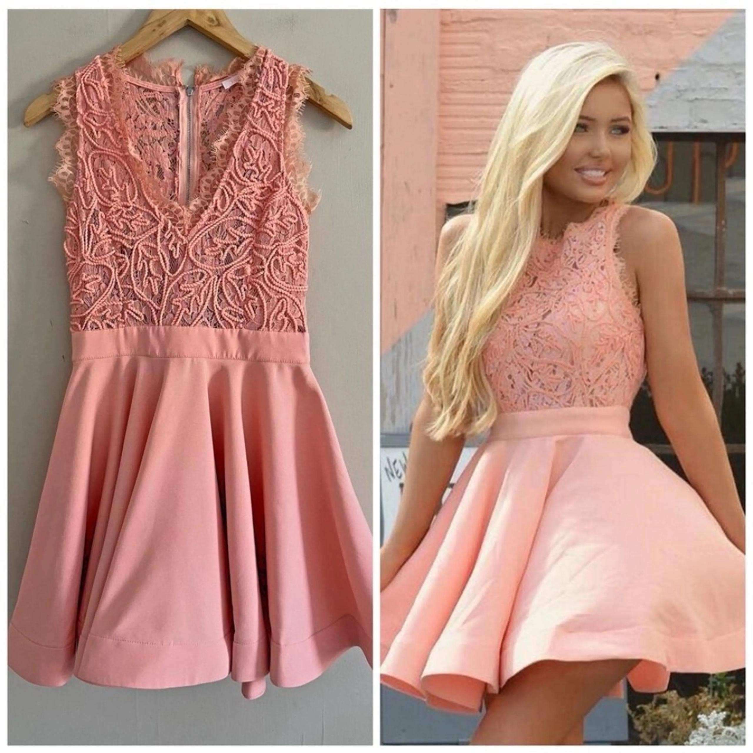 Luxxel Peachy Keen Deep V Draped Cocktail Dress Large