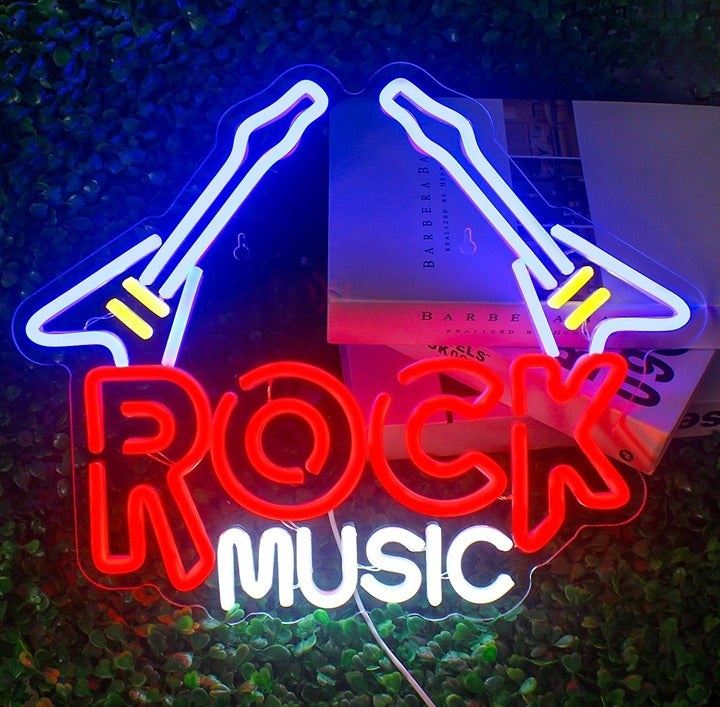New Bright Rock Music Electric Guitar Dimmable LED Light Neon Sign (Live Bar Pub
