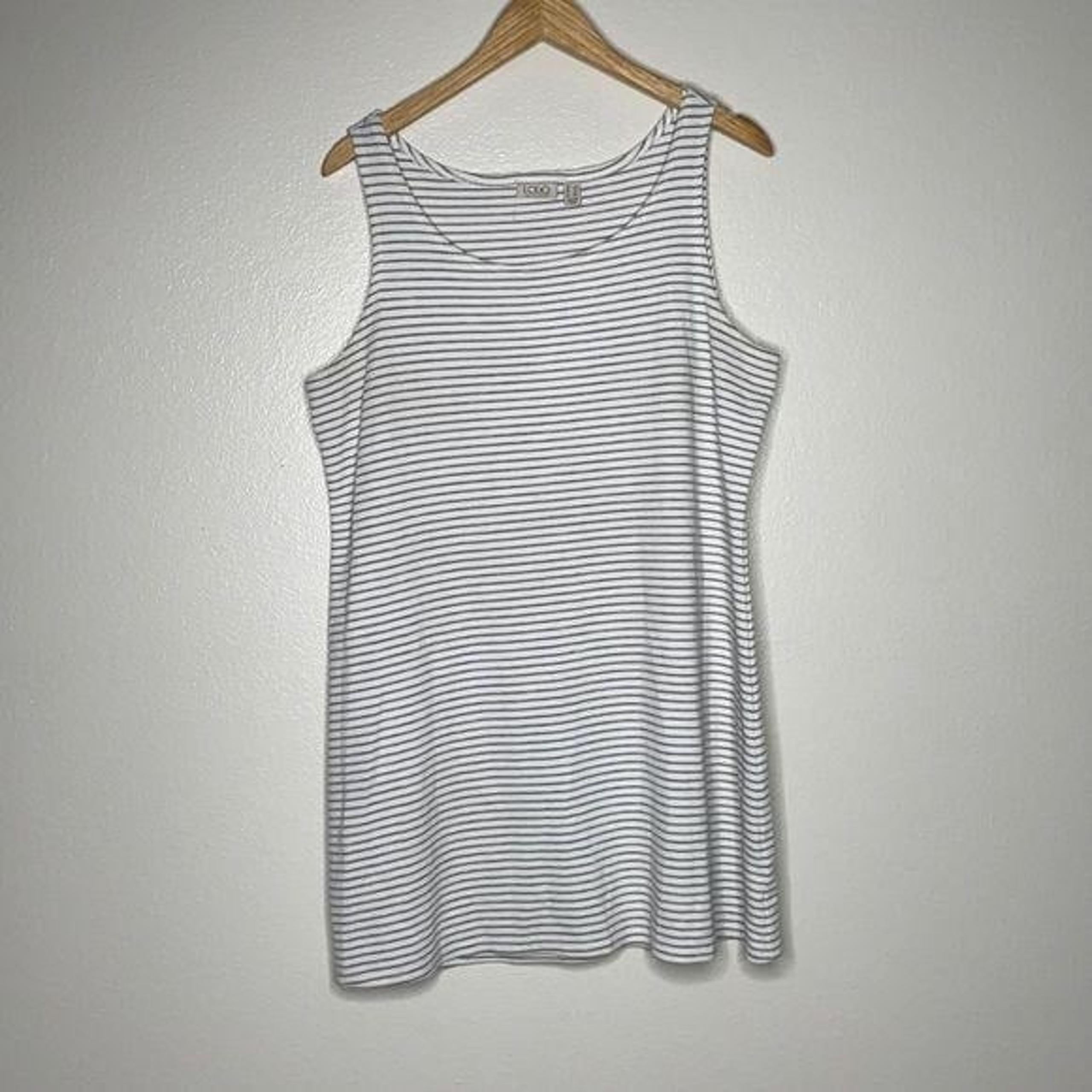 LOGO Lori Goldstein Striped Dress sz 1X