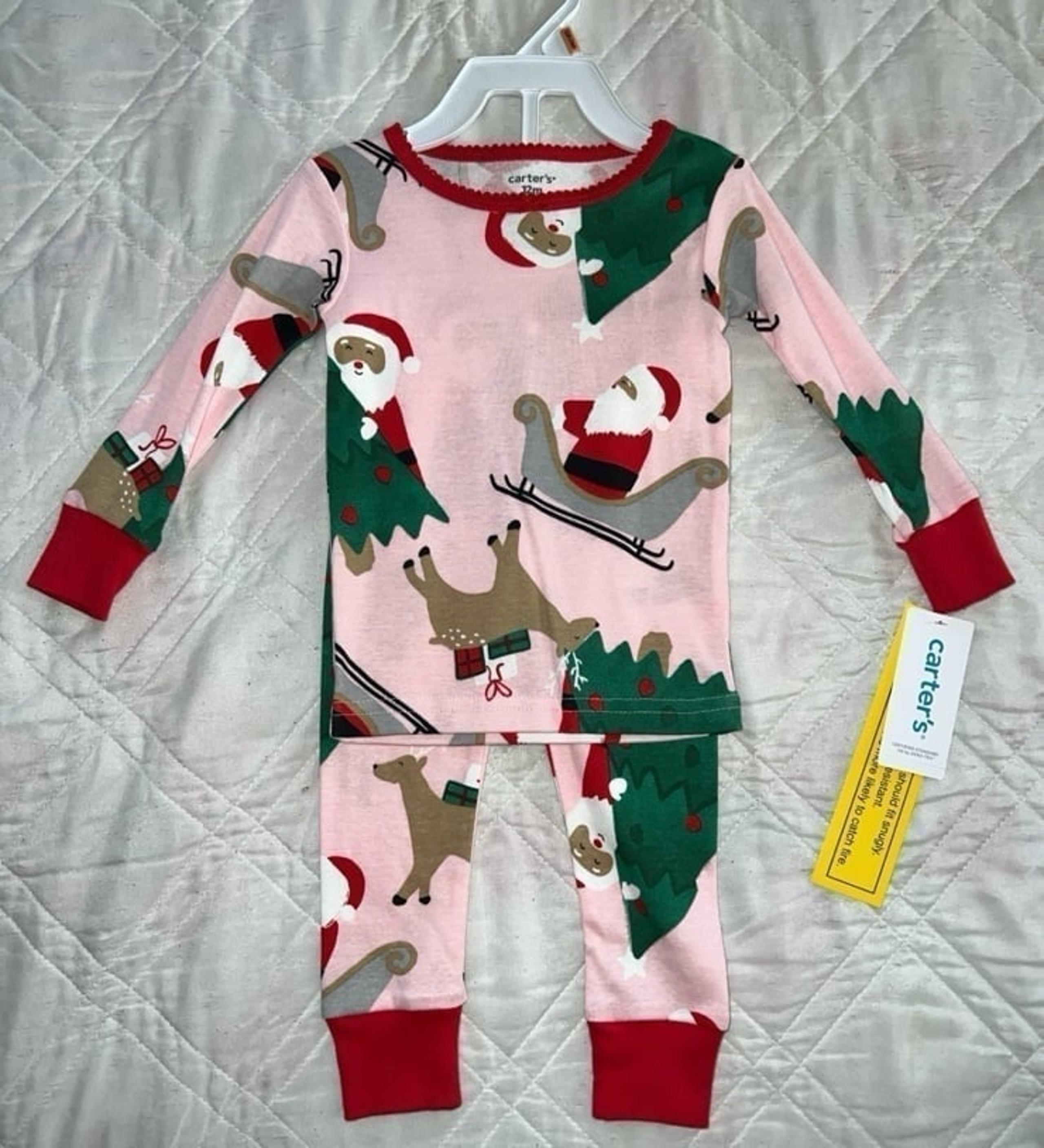 New Girls 12 months Carters Santa Long Sleeved Christmas Pajama Set - Carter's
