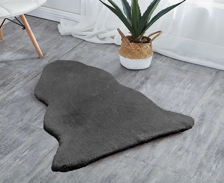 Grey 5x8 Feet Faux Rabbit Fur Fuzzy Soft Fluffy Plush Cozy Shaggy Area Rug