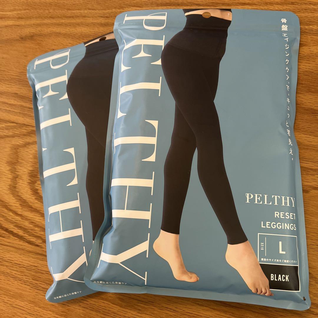リニューアル版 PELTH RESET LEGGING LL
 2点セット PELTHY RESET LEGGINGS L Black, 2-Pack