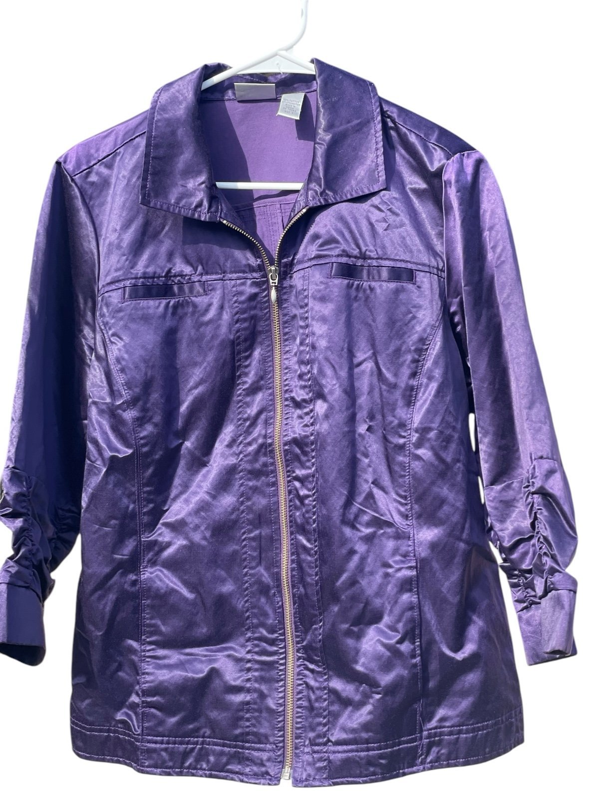 Chico’s Women’s Size 2 Metallic Purple Lightweight Jacket