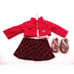 American Girl Petals and Plaid Outfit Just Like You Outfit Top Jacket Shoes Skir