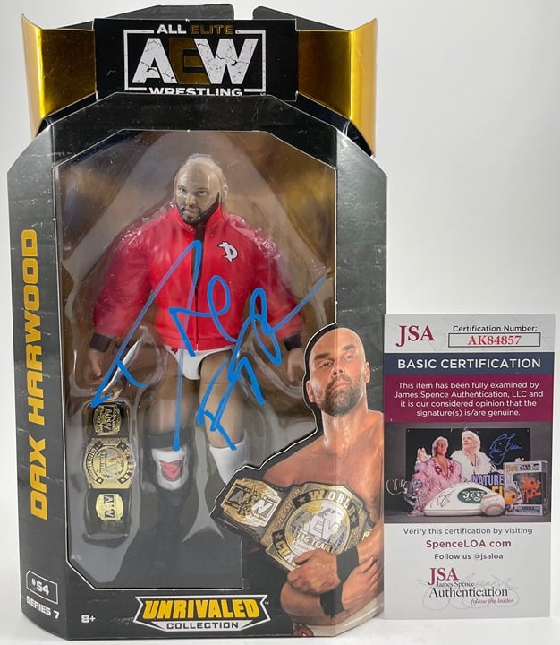 AEW FTR Dax Harwood Signed All Elite Wrestling Unrivaled Figure Auto JSA COA