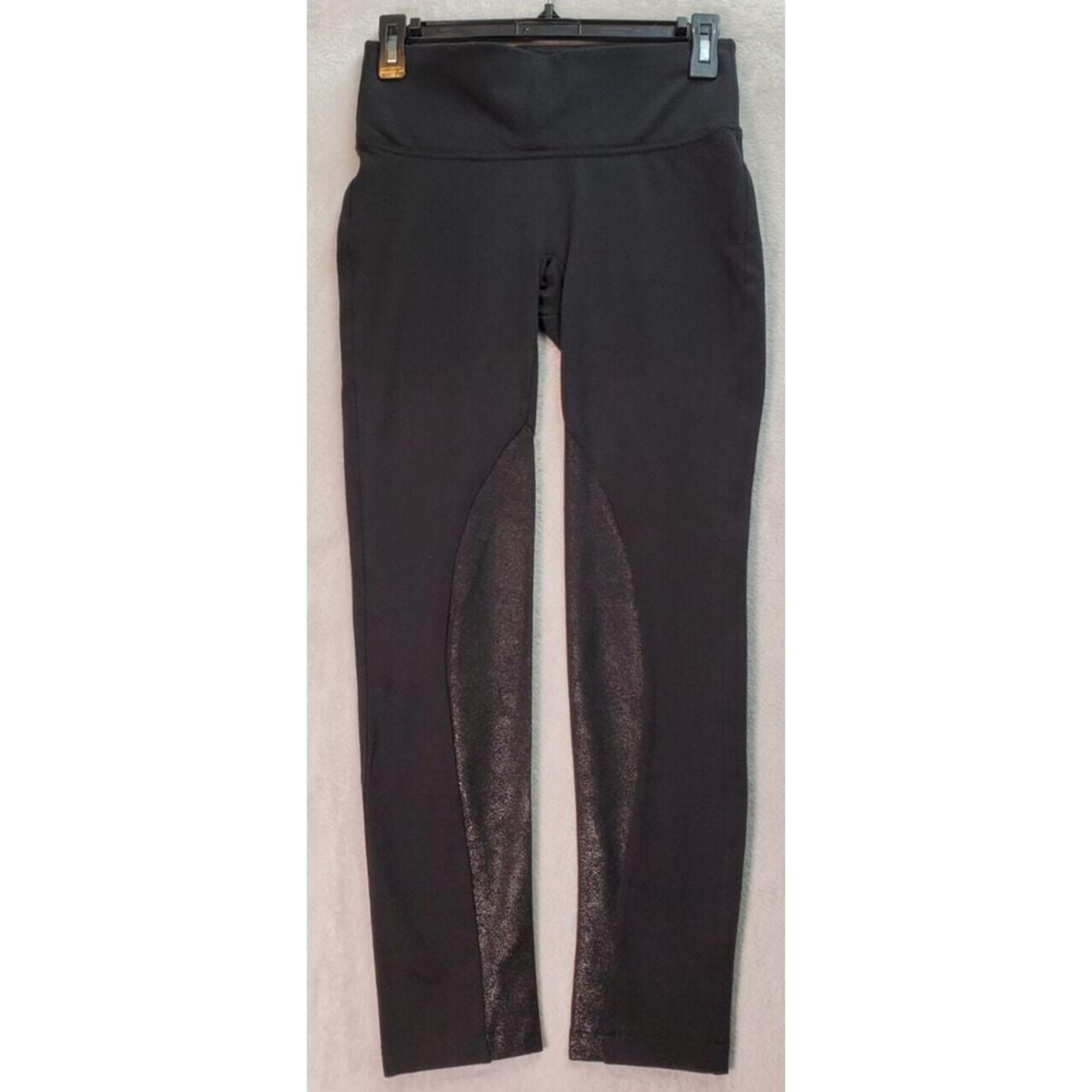 Spanx Activewear Pants Womens Small Black Ready To Wow Elastic Waist Flat Front