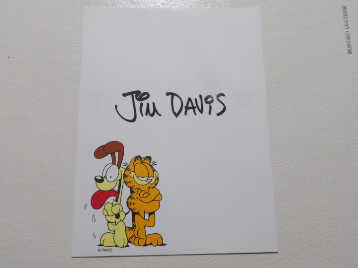 Garfield the Cat Jim Davis Signed Autographed PAWS Inc Personal Card Odie