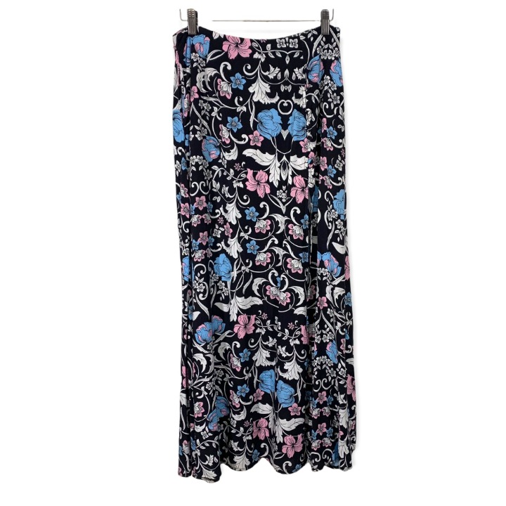 Morrisday The Label Gypsy Rose Floral Black Maxi Long Skirt Pockets Size Medium