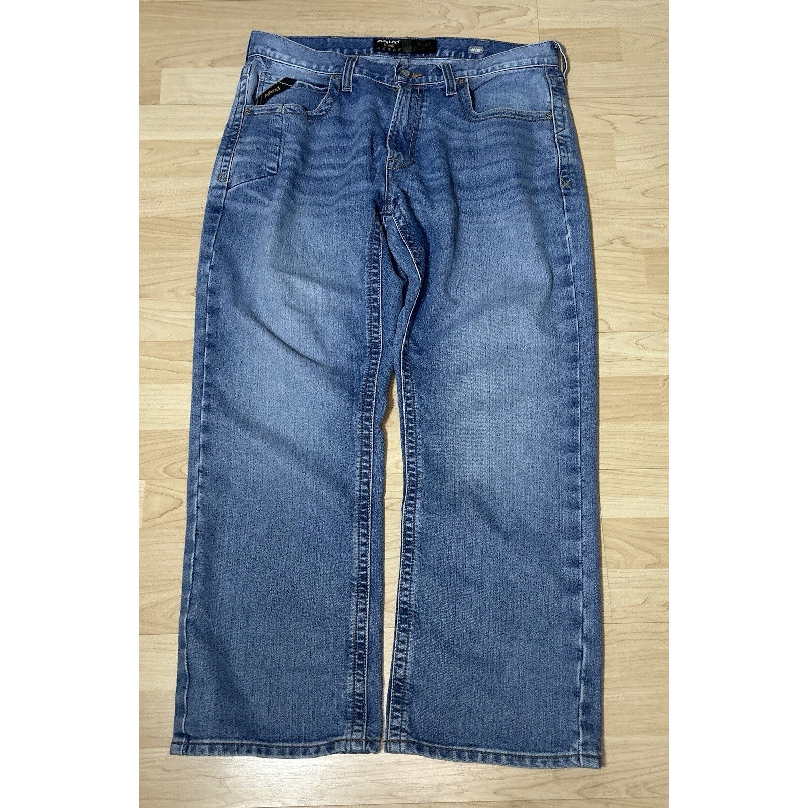 Y2K Ariat Rebar M5 Straight Leg Blue Jeans Men's 36x30 Baggy