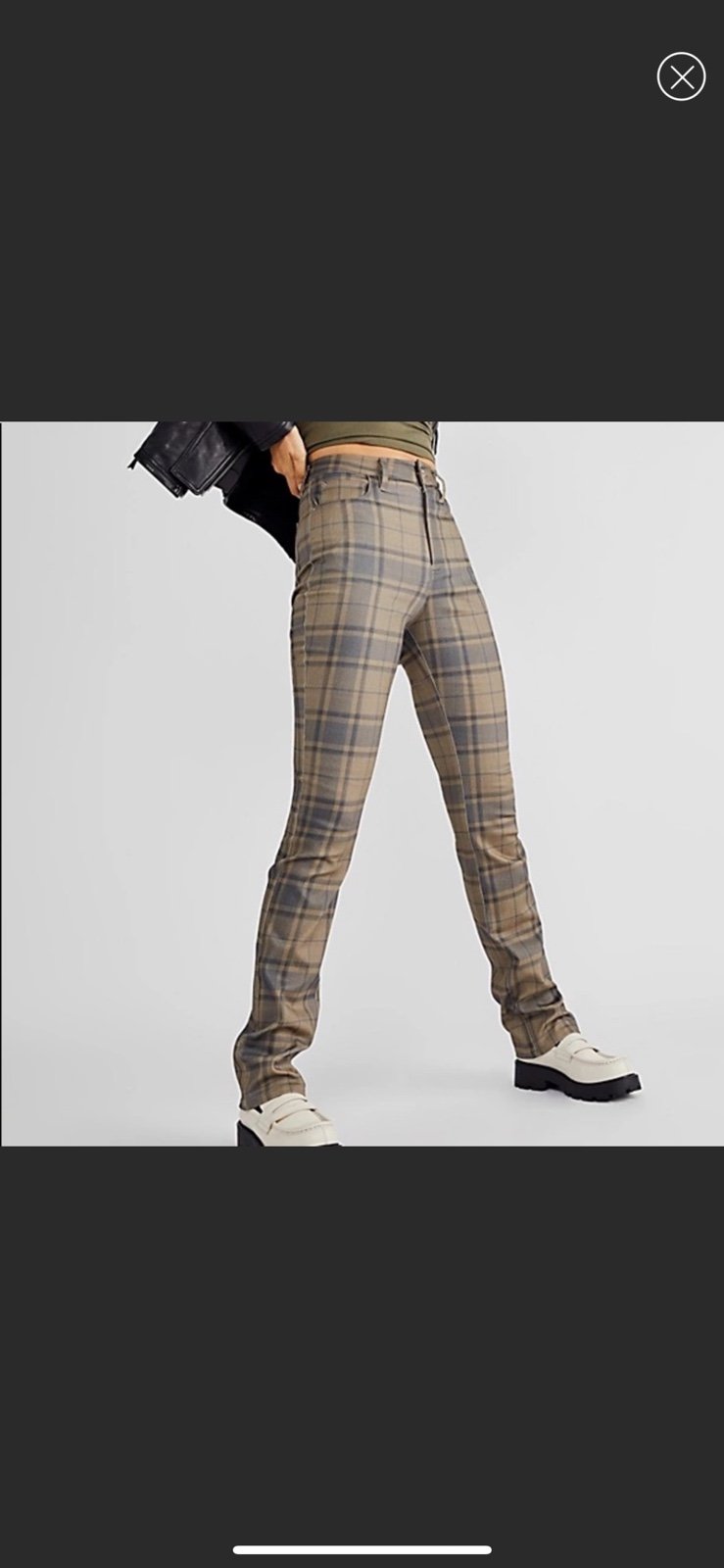 NWT weworewhat The Icon Jean in Cool Plaid Size 26