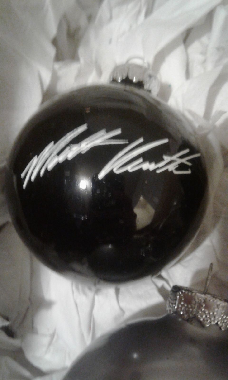 Nascar autographed Christmas bulbs