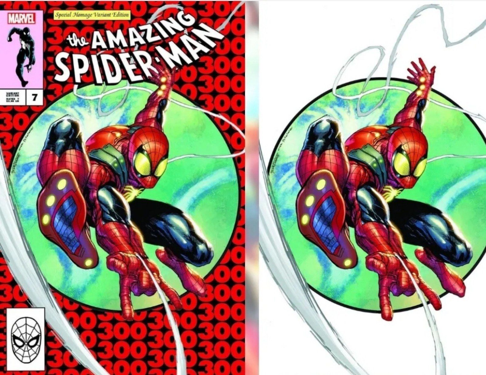 AMAZING SPIDER-MAN #7 KIRKHAM #300 Homage Trade & Virgin Variant Set