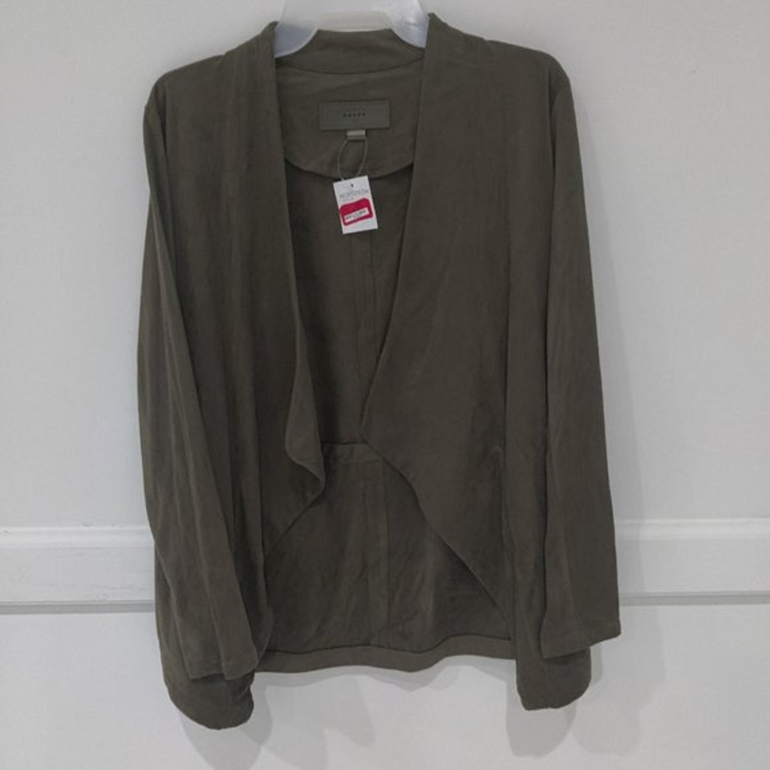 Brand New Blank NYC Women's Faux Leather Faux Suede Open Cardigan Brown B142