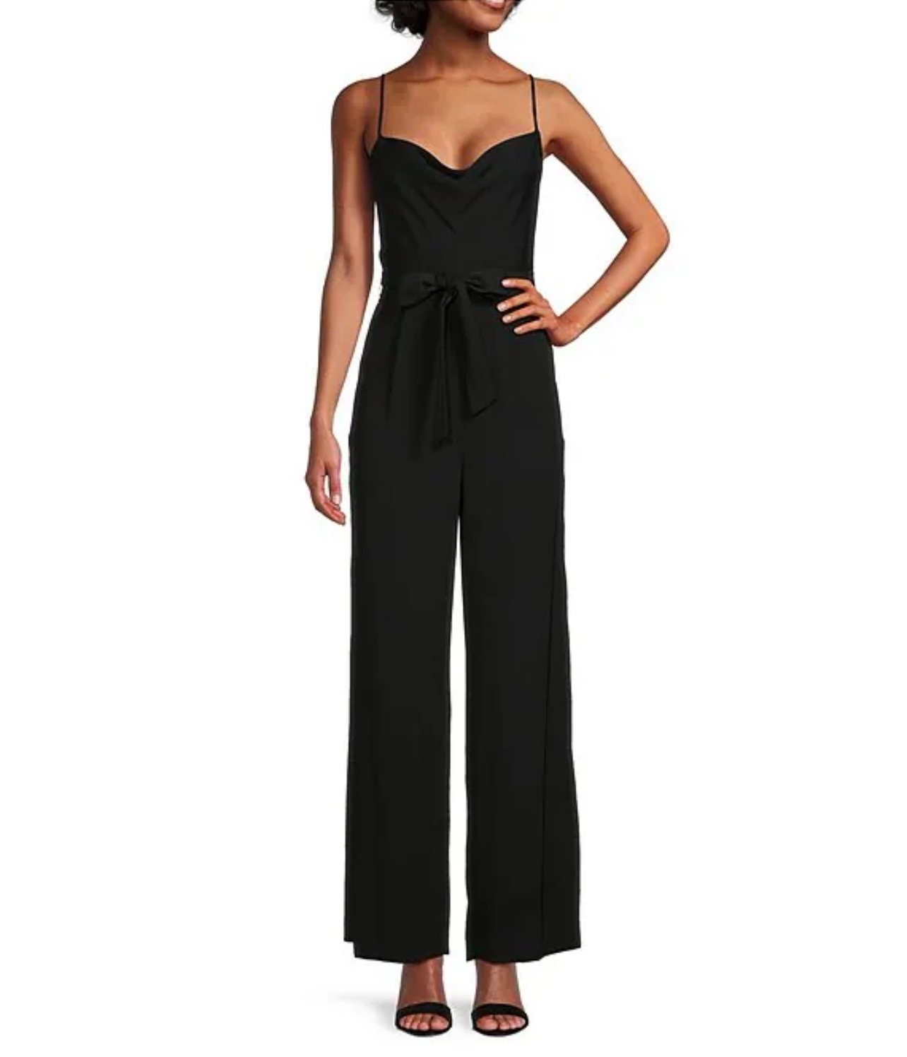 NWT ANTONIO MELANI Black Jumpsuit with Sweetheart Neckline and Wide-Leg