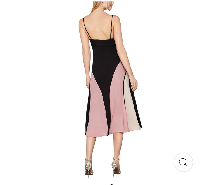 SATIN COLORBLOCK MIDI DRESS