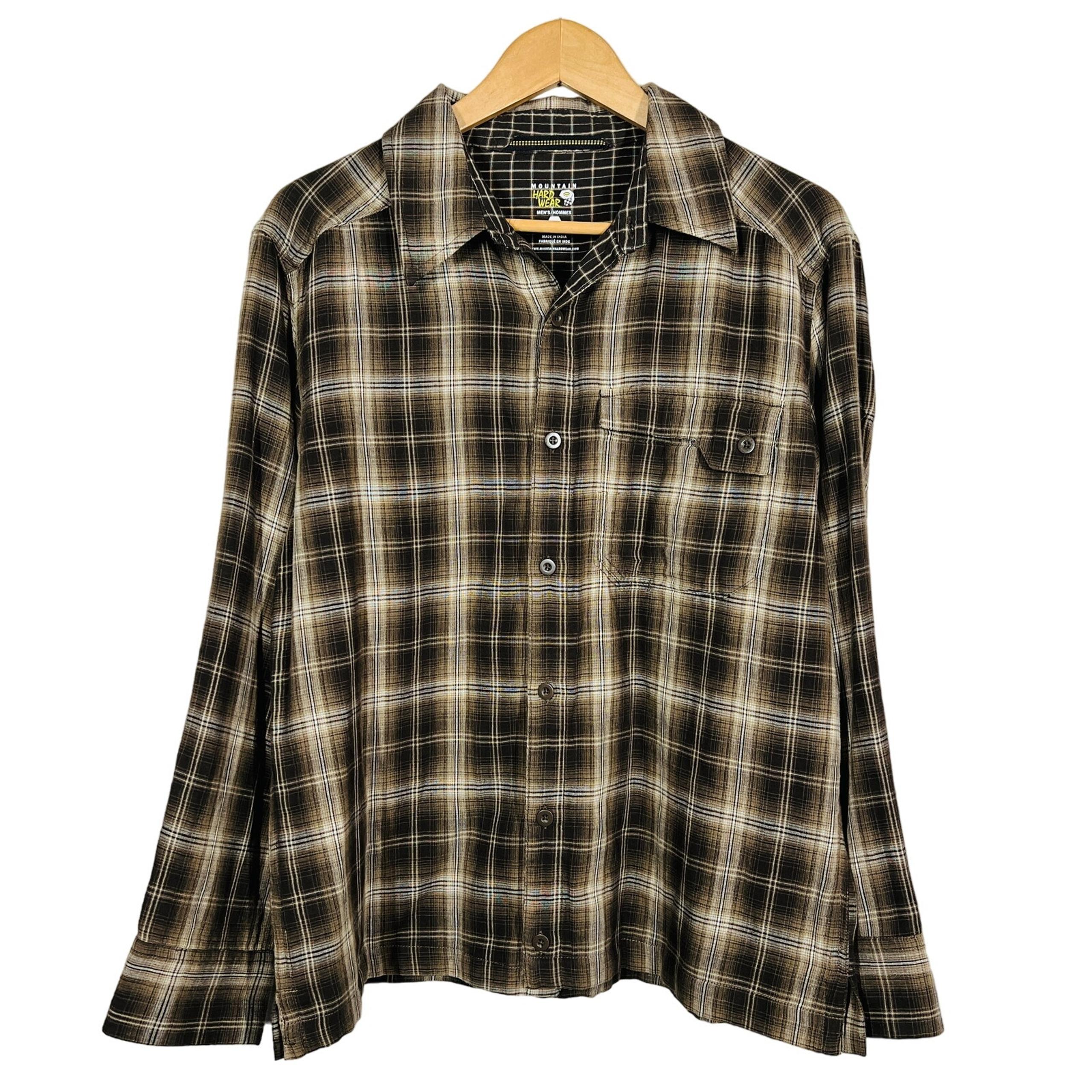 Mountain Hardware Long Sleeve Button Up Shirt Casual Plaid Brown - M