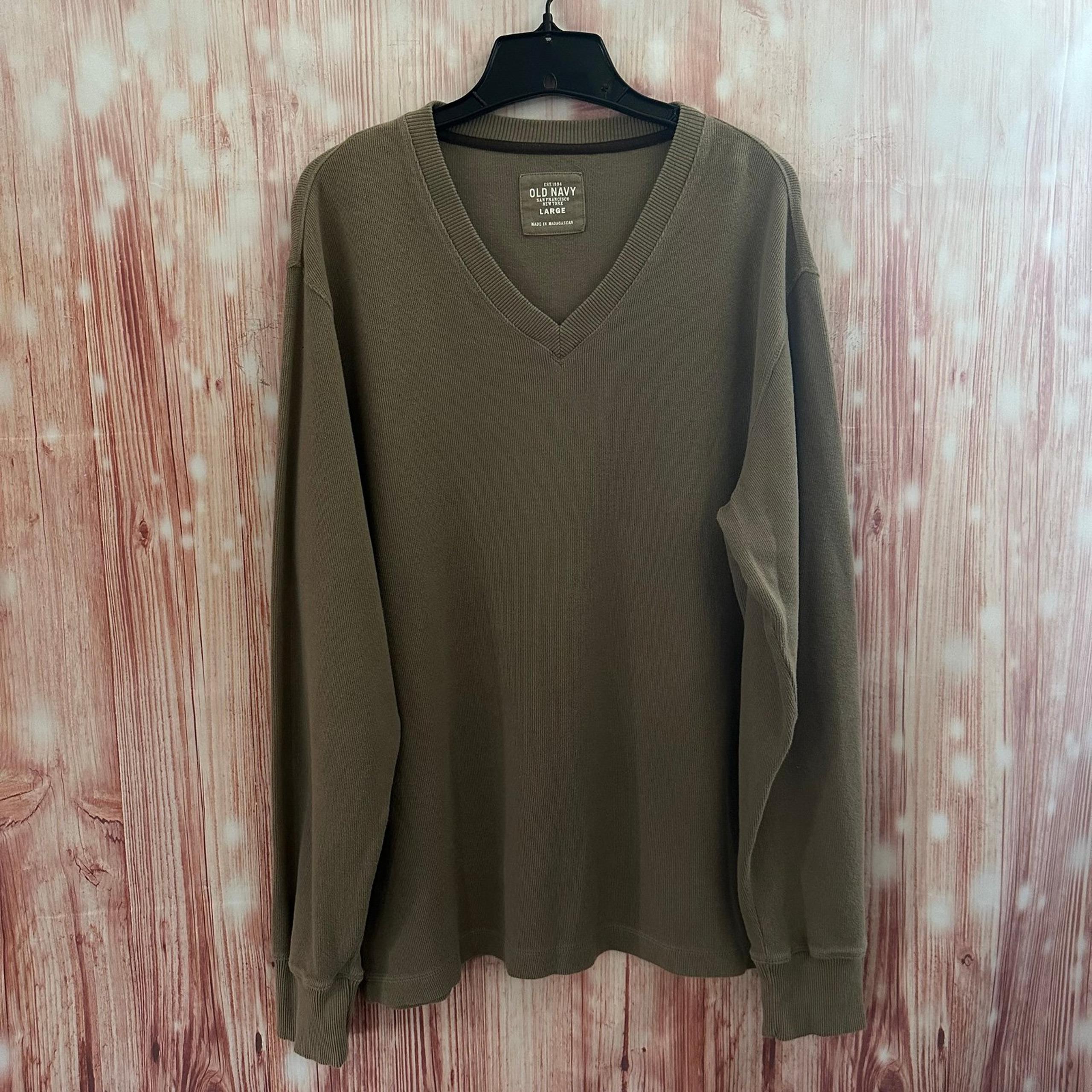 Old Navy Tan Y2K V Neck Sweater