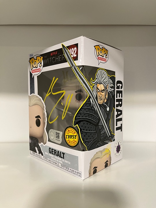 Funko Pop Geralt 1192 The Witcher Chase Signed Auto Custom Art Henry Cavill