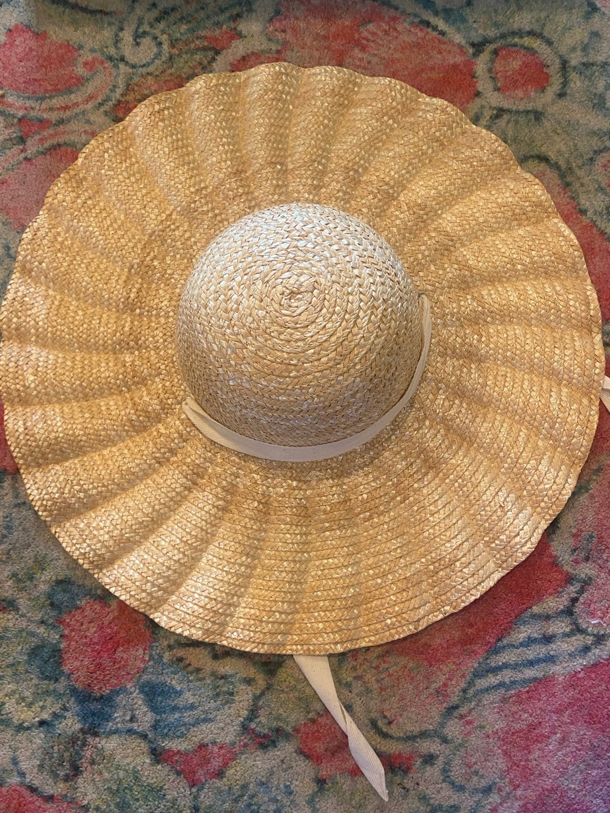 Lack of Color Scalloped Straw Hat