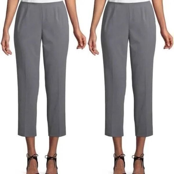 Lafayette 148 New York Gray bleecker cropped pants size 12 in gray