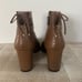 Stuart Weitzman Gardiner Croc-Embossed Booties Cappuccino