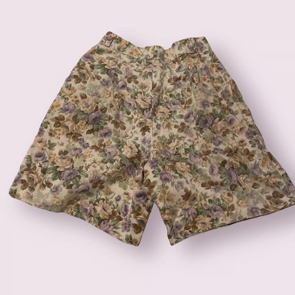 Vintage Floral Hipster Hippie Artsy Chic Girly Mom High Waisted Festival Shorts