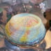 VTG Boyd glass Hen on a nest salt cellar Orange Yellow swirl Slag glass UV glow