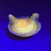 VTG Boyd glass Hen on a nest salt cellar Orange Yellow swirl Slag glass UV glow