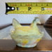VTG Boyd glass Hen on a nest salt cellar Orange Yellow swirl Slag glass UV glow
