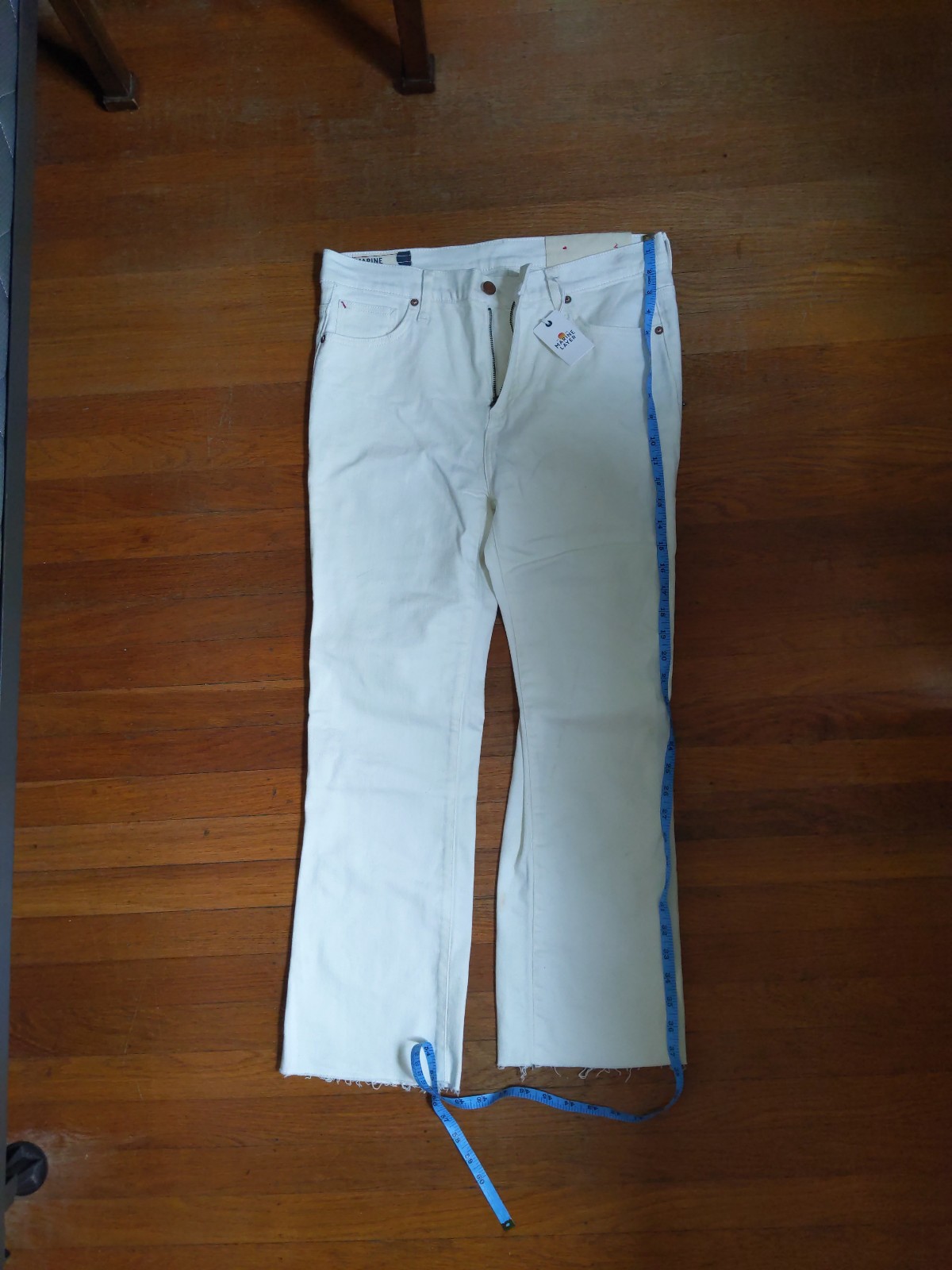 Marine layer white cropped flare jean women's