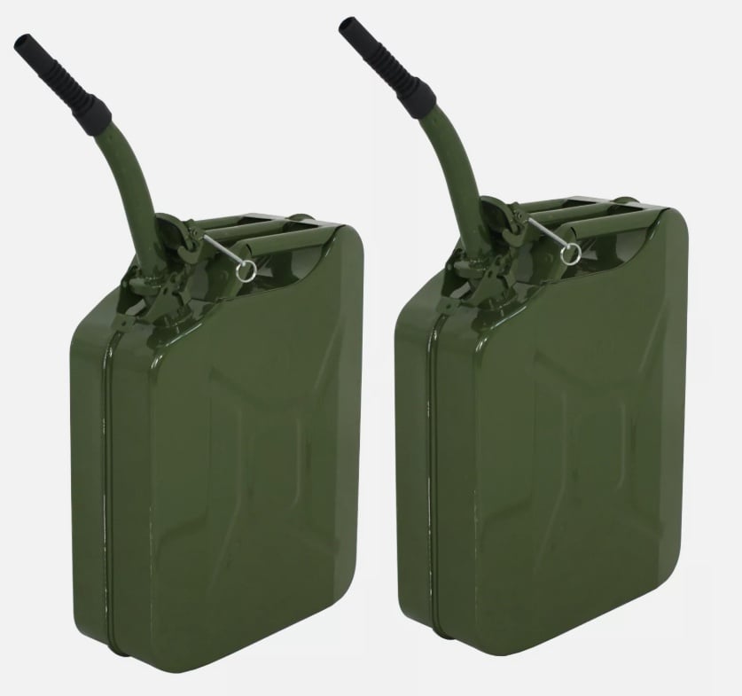 2X oline Jerry Can Army Army Backup Metal Steel Tank 5 Gallon 20L