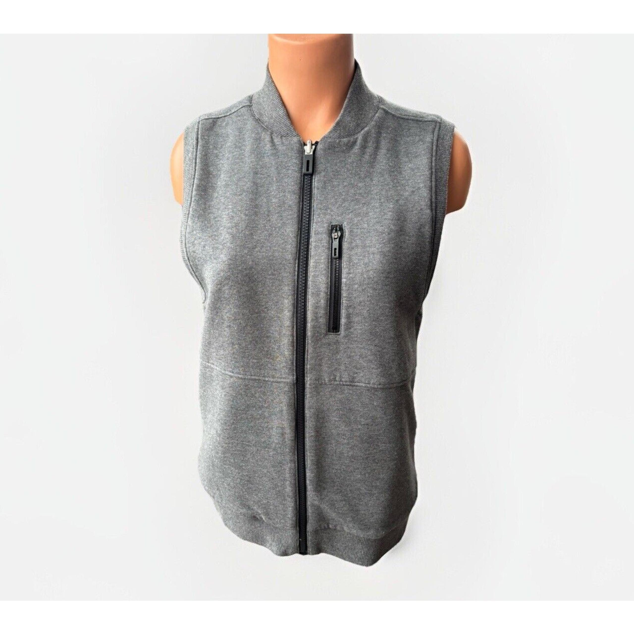 Adidas Womens Reversible Vest Size S Full Zip Knit Gray Black