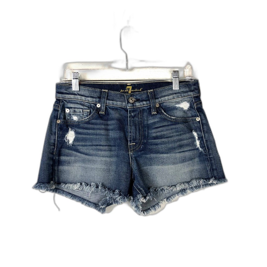 7 for all Mankind Cutoff Distressed Shorts Sz 25 EUC Travel Vacation Summer