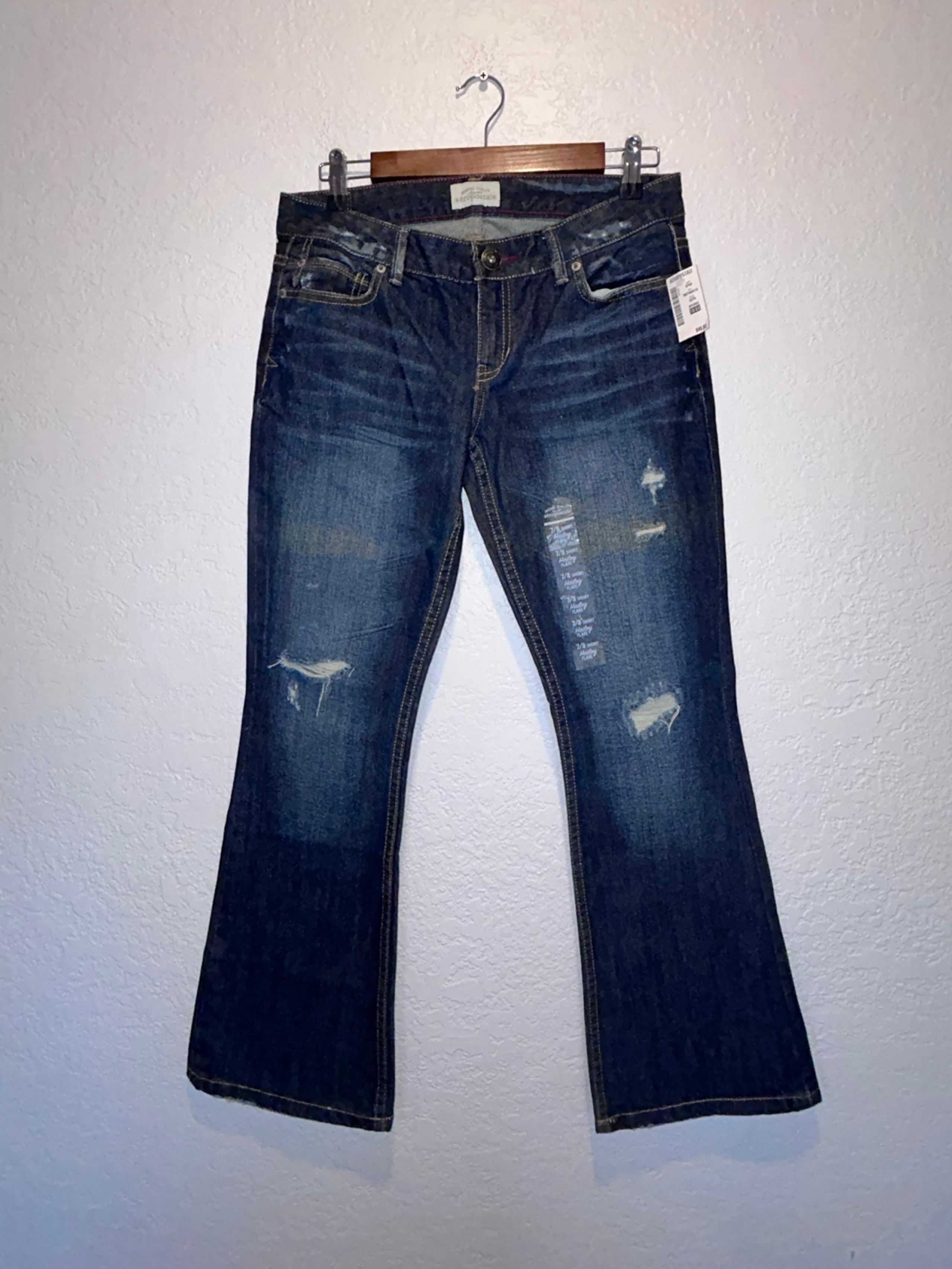 Aeropostale Hailey Flare Dark Blue Jeans Size 7/8 Short NWT