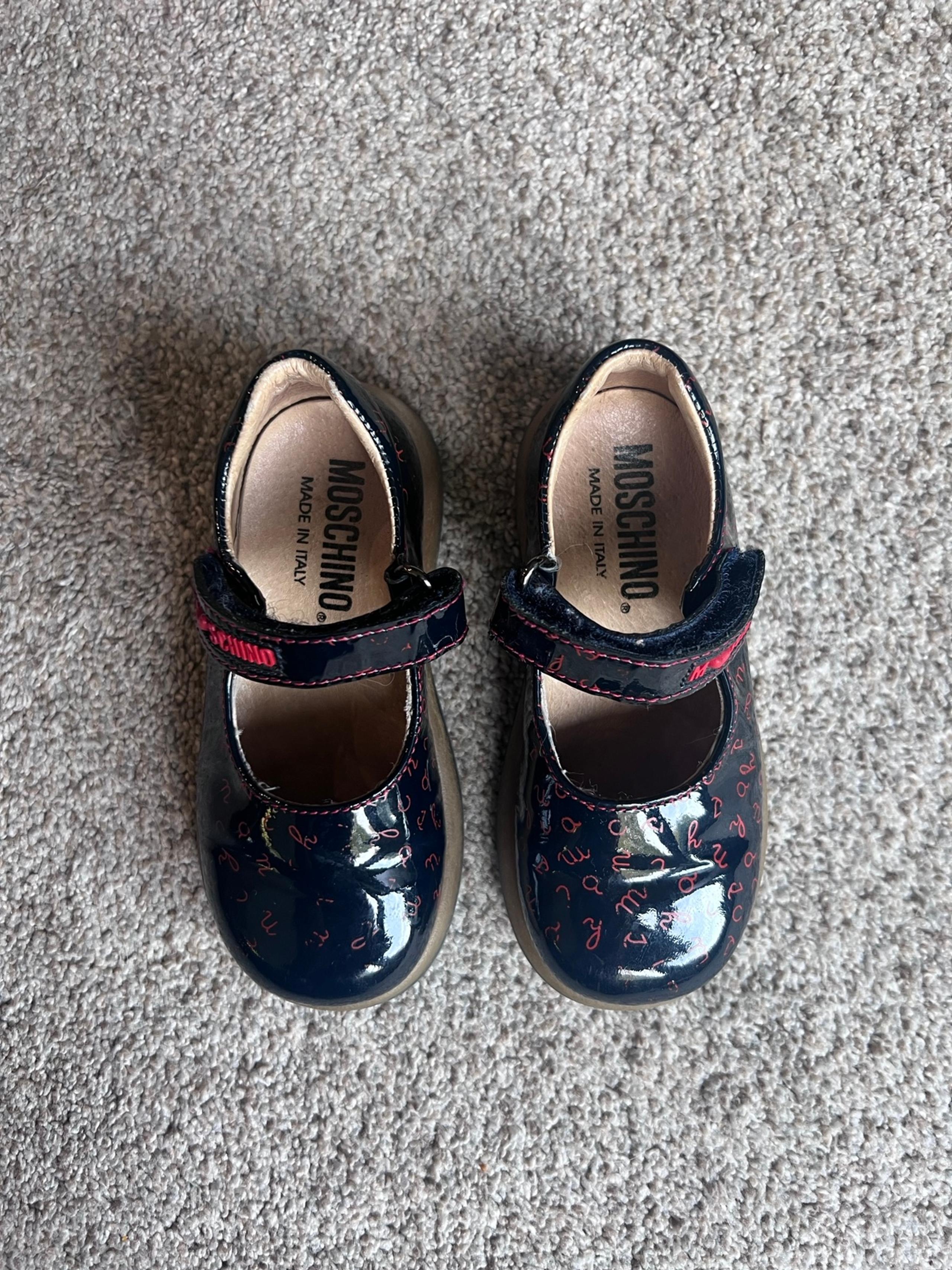 Toddler Moschino black red mary Jane shoes little kid size 23 (US 7)