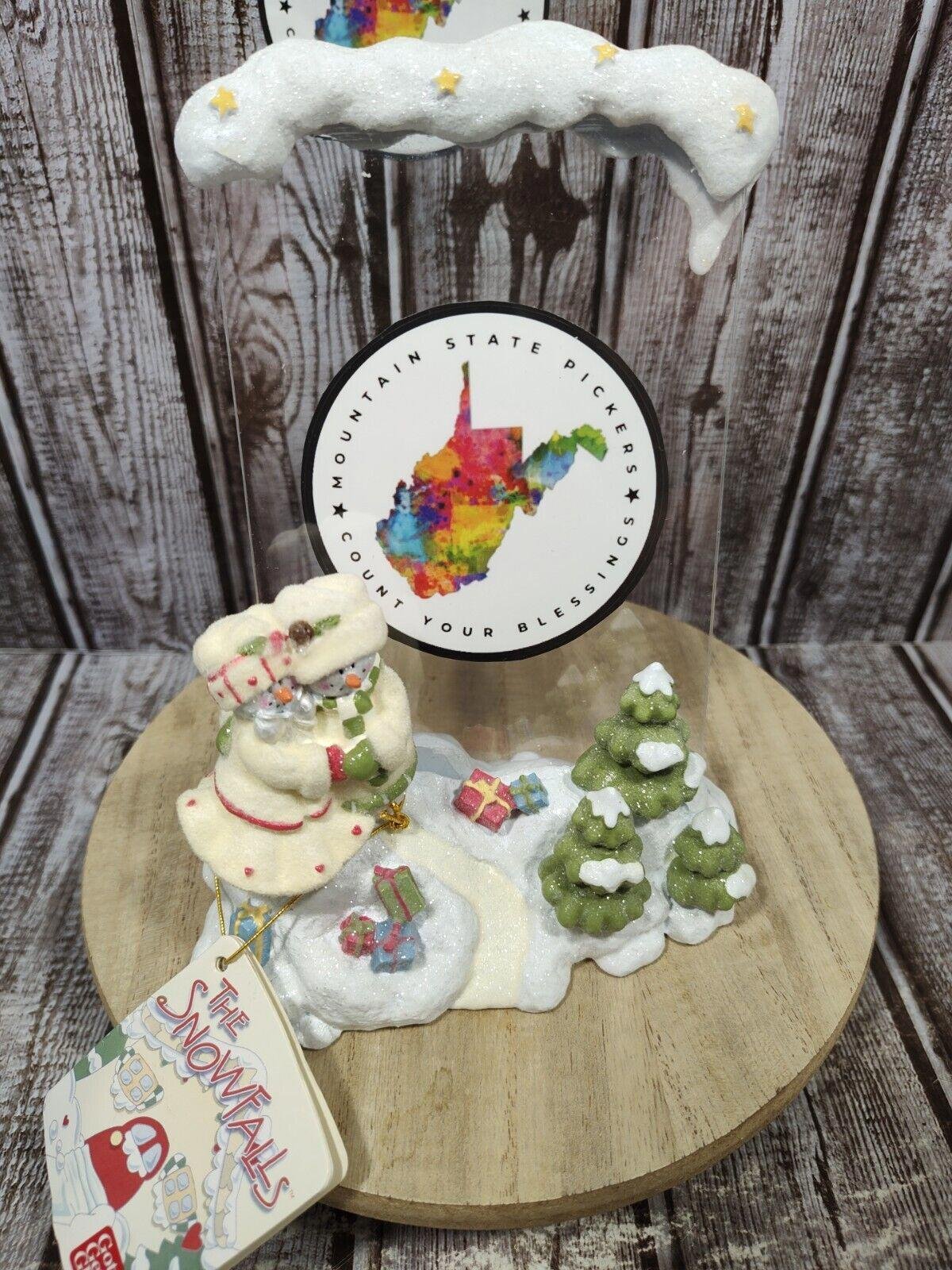 Gotta Getta Gund The Snowfalls Ceramic Snow Family Photo Holder Christmas Rare