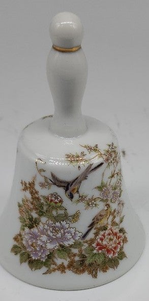 Bell rare Vintage Maruei Japan, with Bird and Floral design, Collectible Bell
