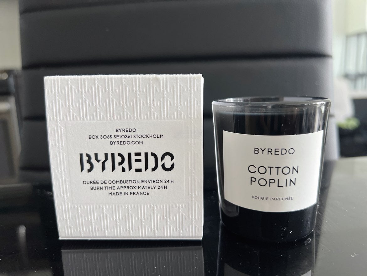 byredo cotton poplin candle 2.4oz