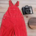Dickies Relaxed Straight Leg Carpenter Overalls Red Women's Size Small