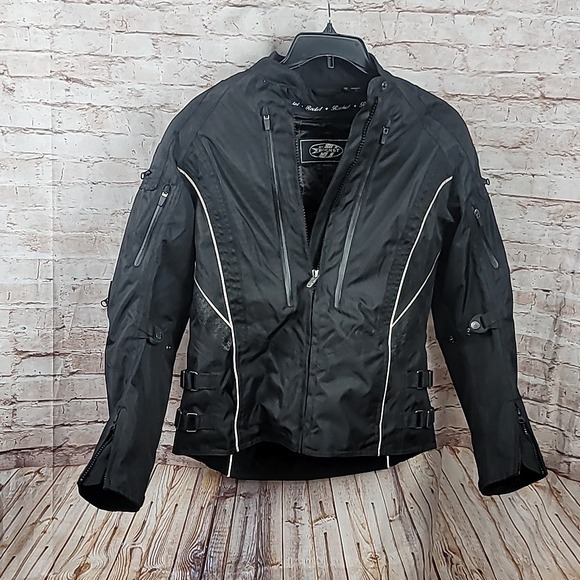 Joe rocket padded lined motorcycle jacket black women's large