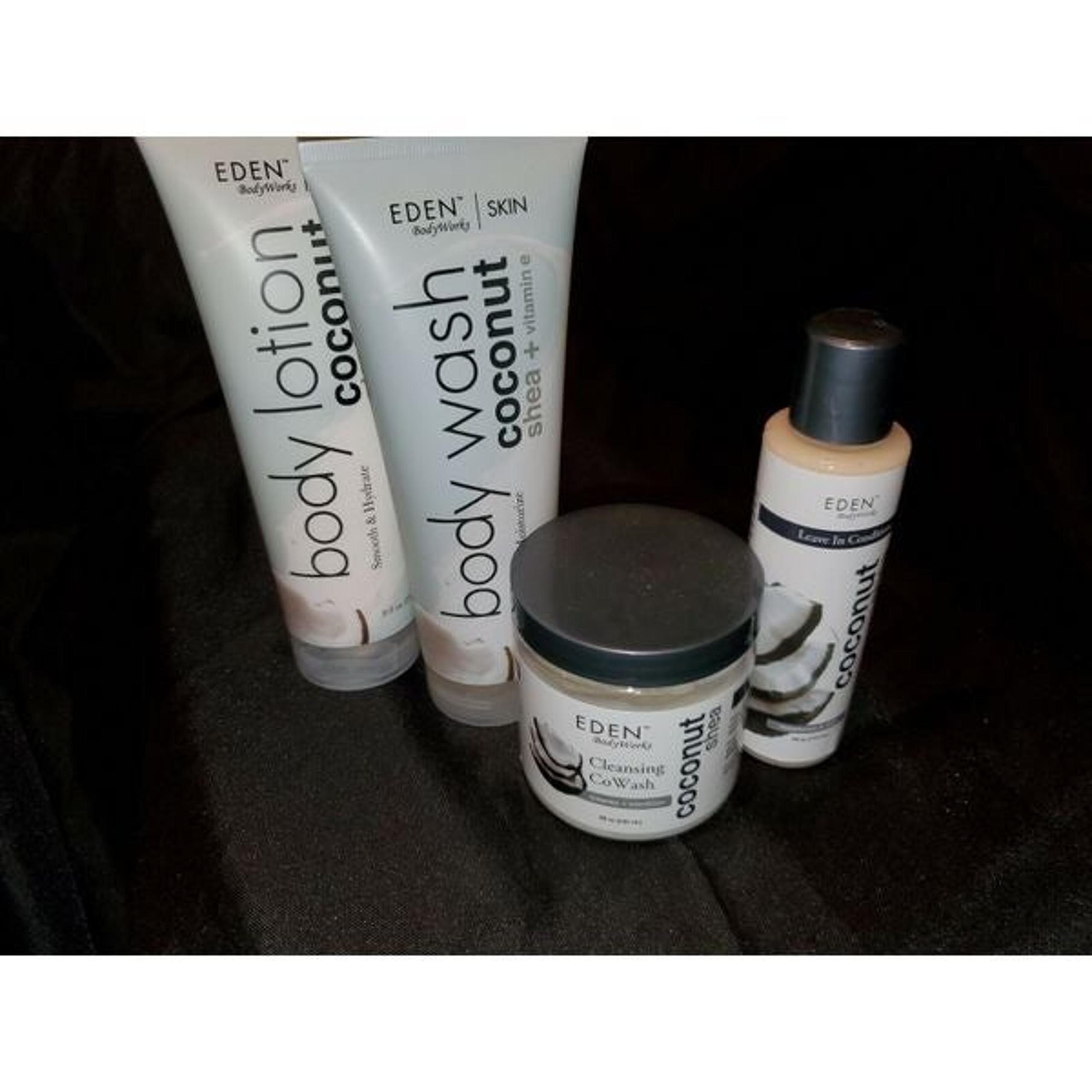 Eden Body Works Coconut Shea Set of 4 Body Wash, Lotion, CoWash, Conditioner