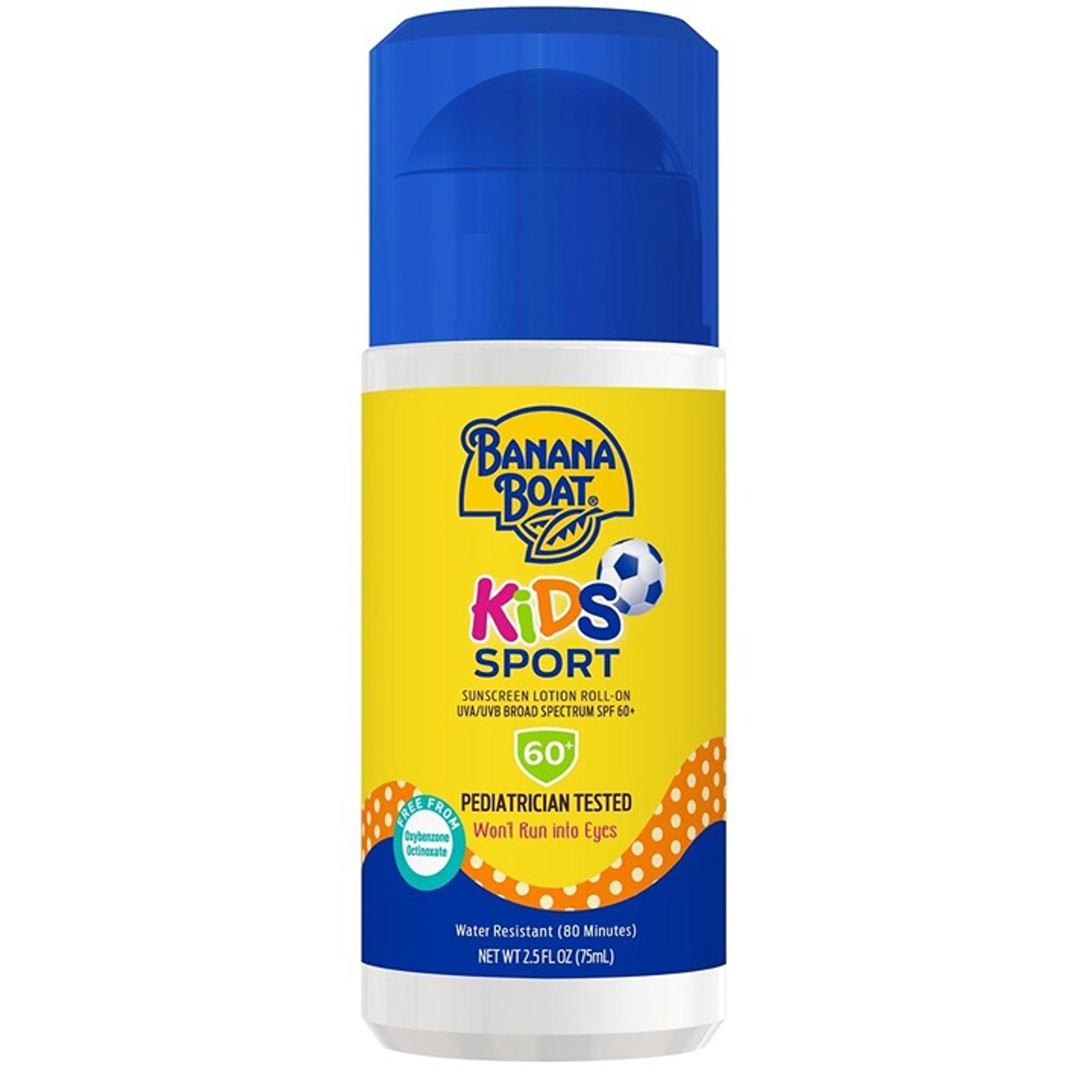 2 Pack Banana Boat Kids Sunscreen Roll-On Lotion SPF 60+, 2.5 OZ