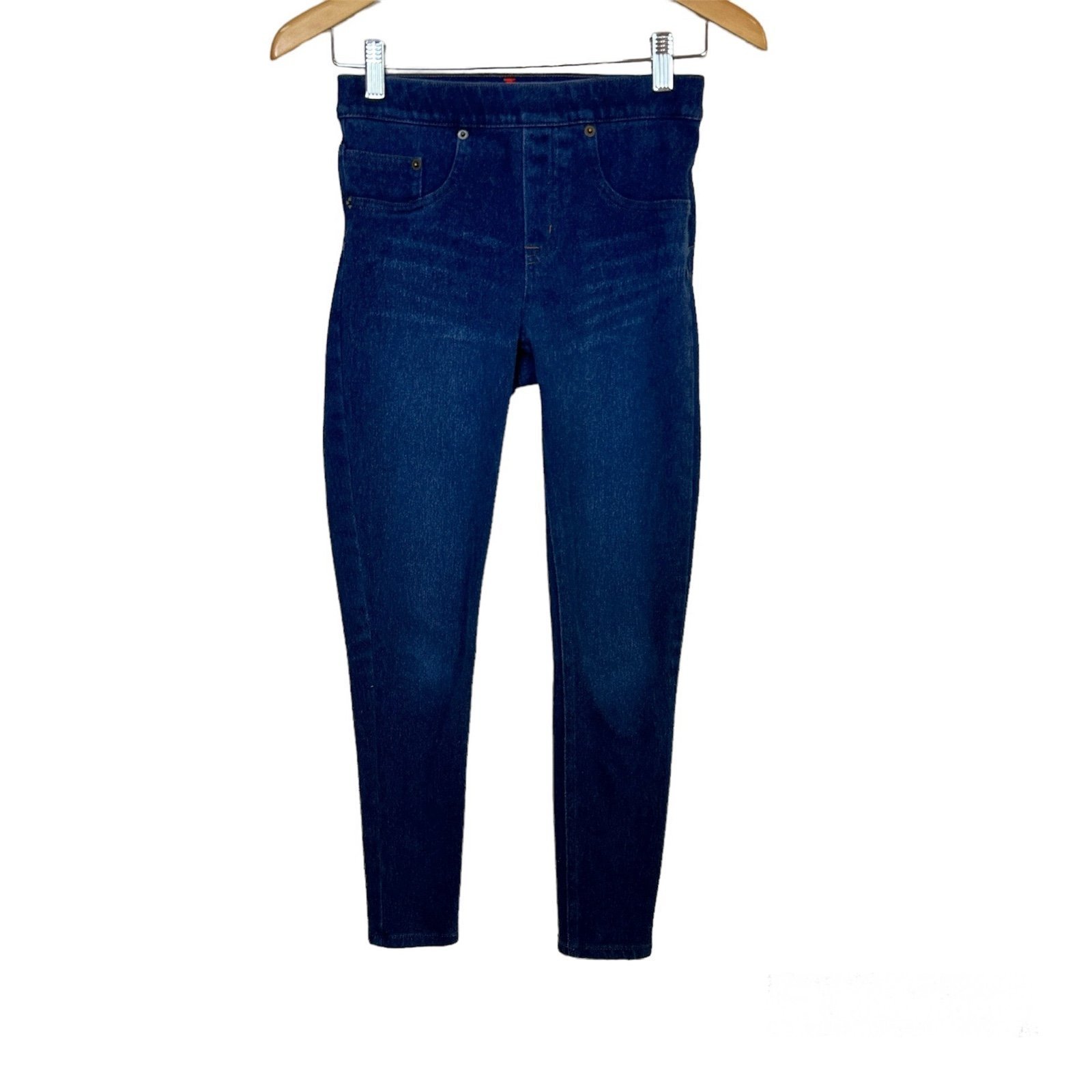Spanx Ready To Wow Cropped Denim Leggings Dark Wash Women's Sz Small
