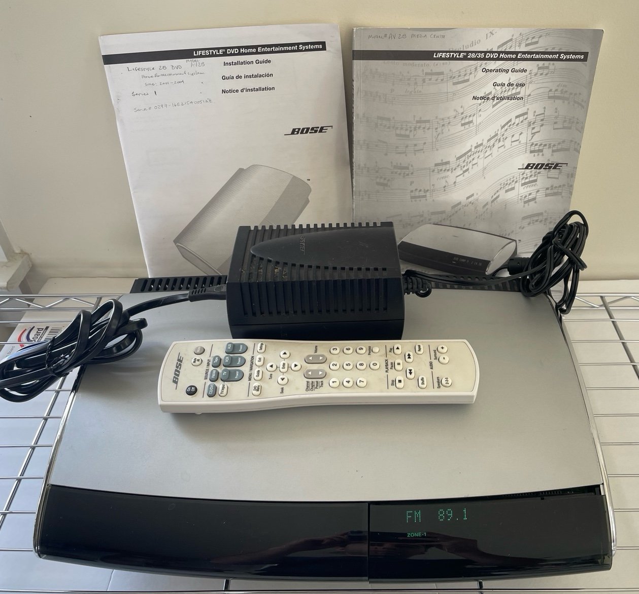 Bose AV28 Lifestyle Media Center Console with Remote, Power, and Manuals TESTED