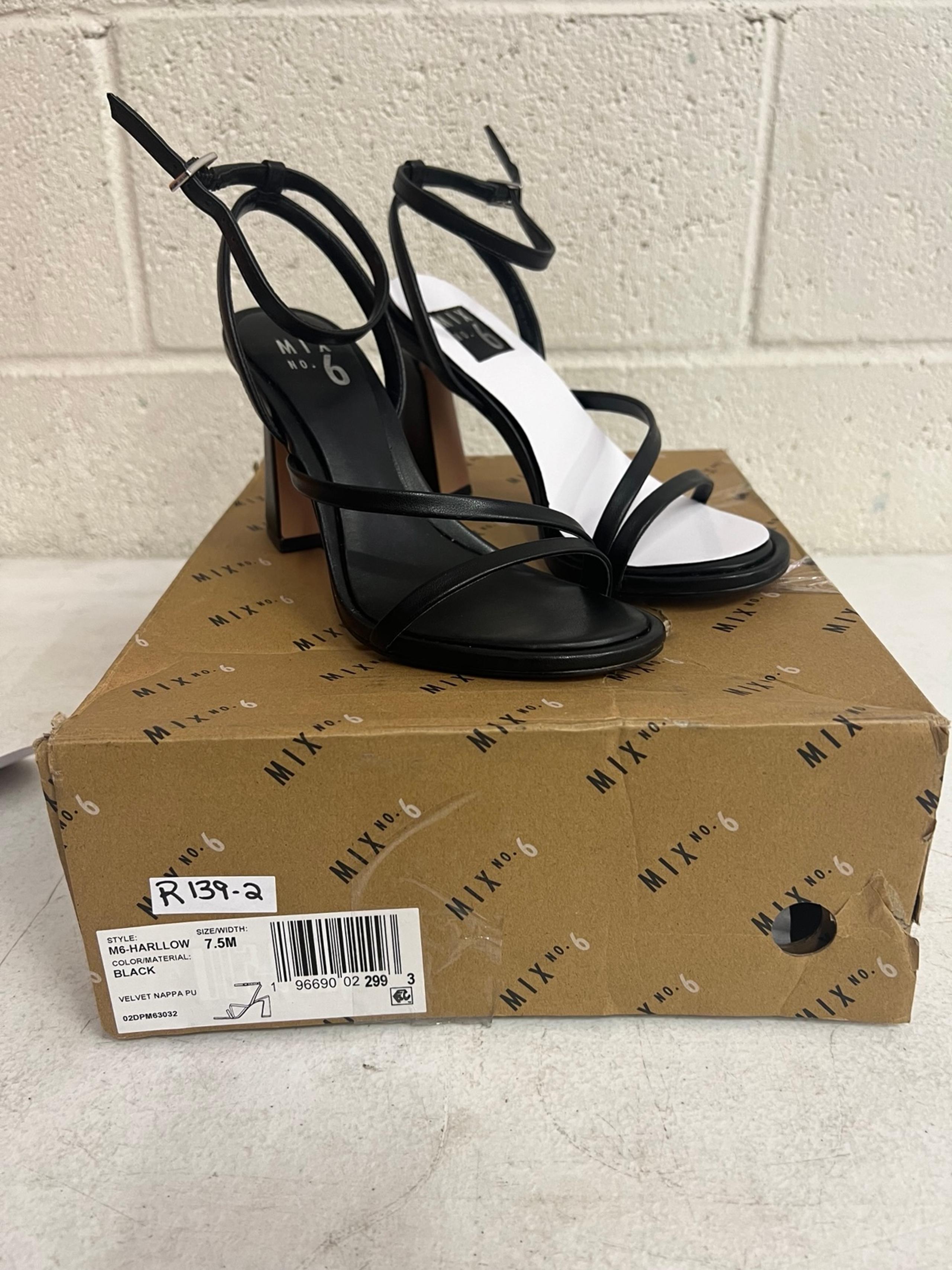 Mix No. 6 Harllow Women’s Block Heeled Sandals - Black - Size: 7.5 M