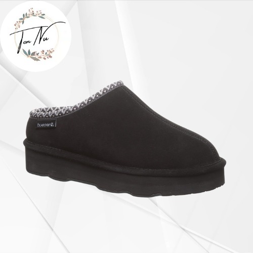 NWT Bearpaw Martis Platform Slipper Color: BLACK/BLACK Sz12M BE69.95